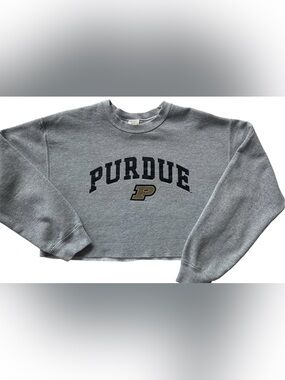 Vintage Purdue University Women’s Long Sleeve Crop Top